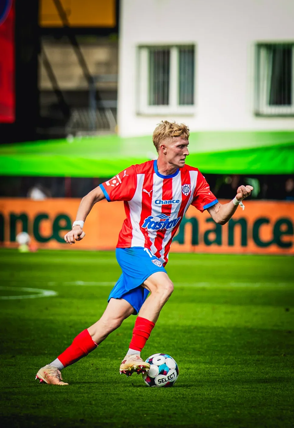 Zbrojovka player on the ball