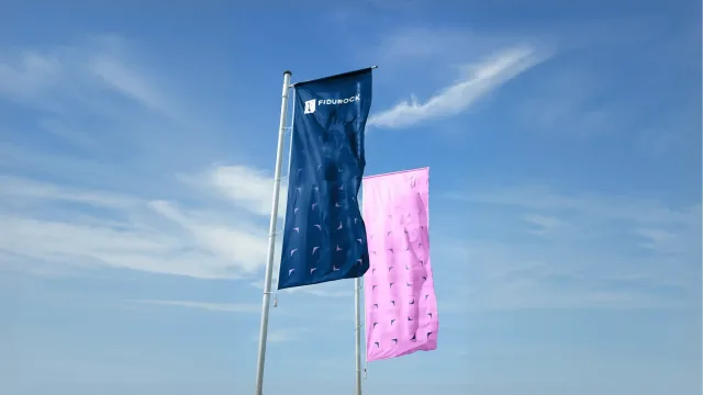 Fidurock flags on flagpoles