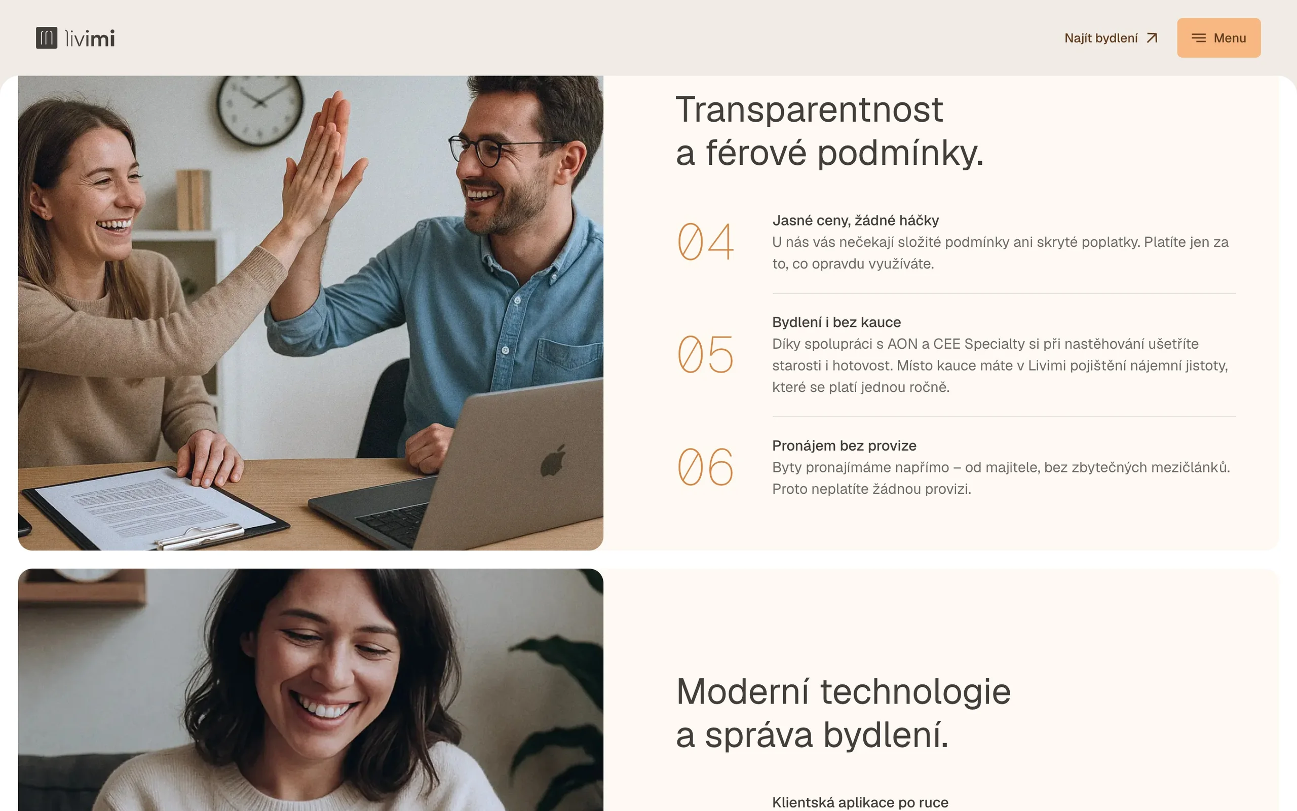 Livimi website — terms and technology