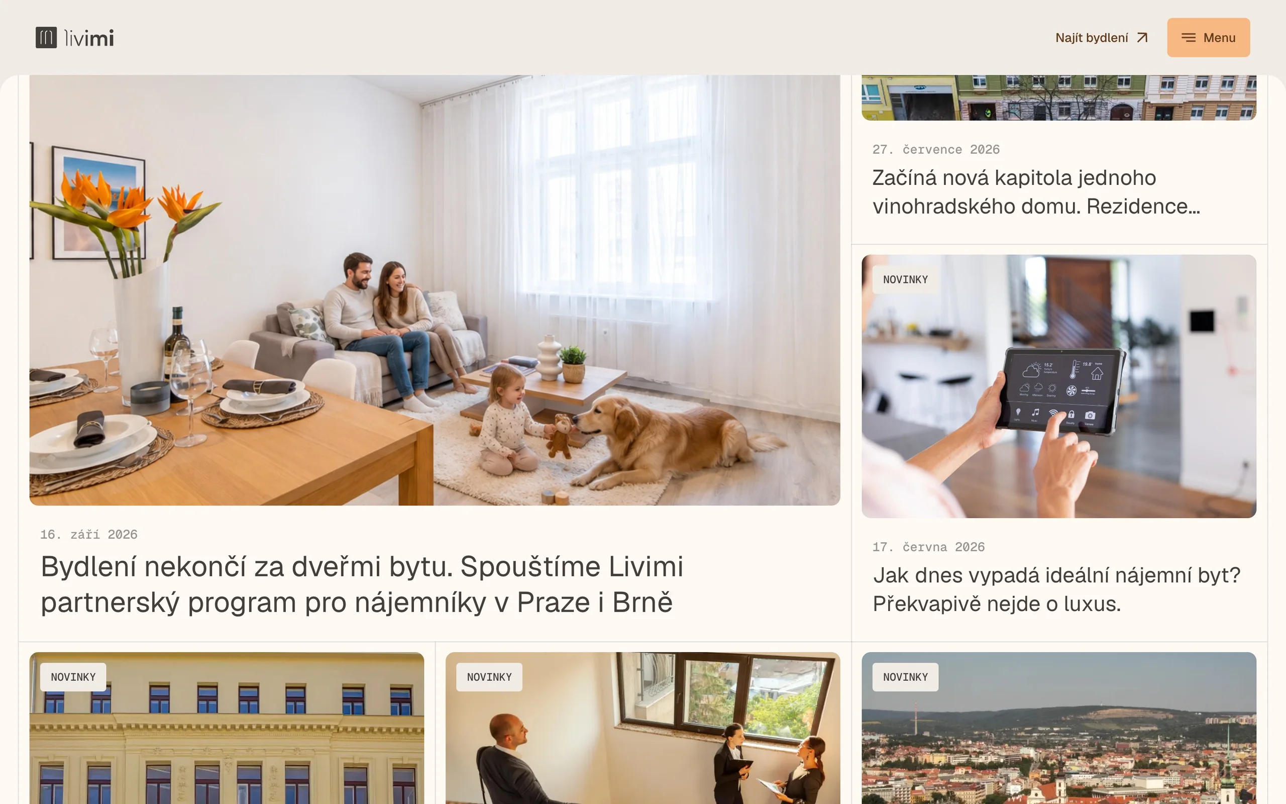 Livimi website — news