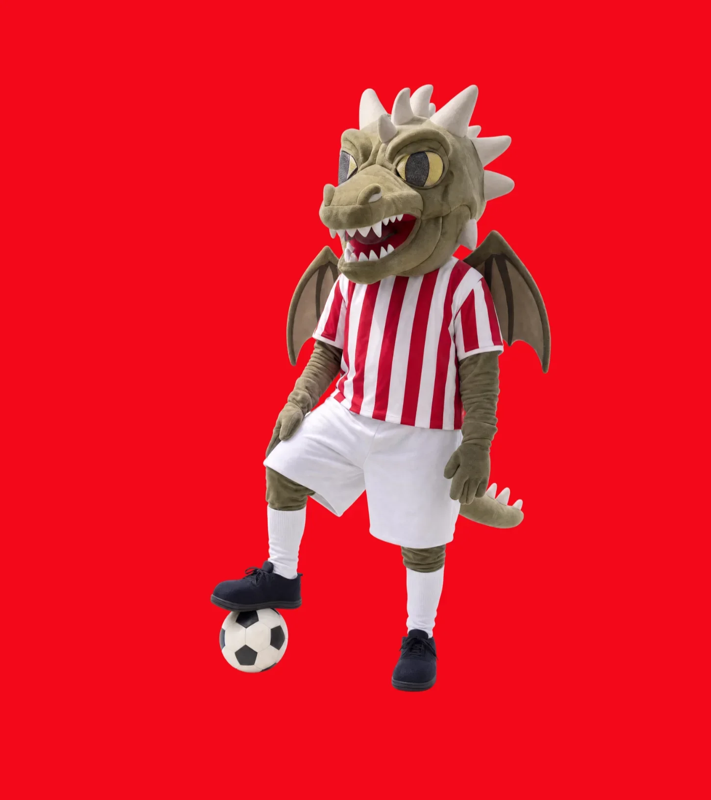 Lužan the mascot on red