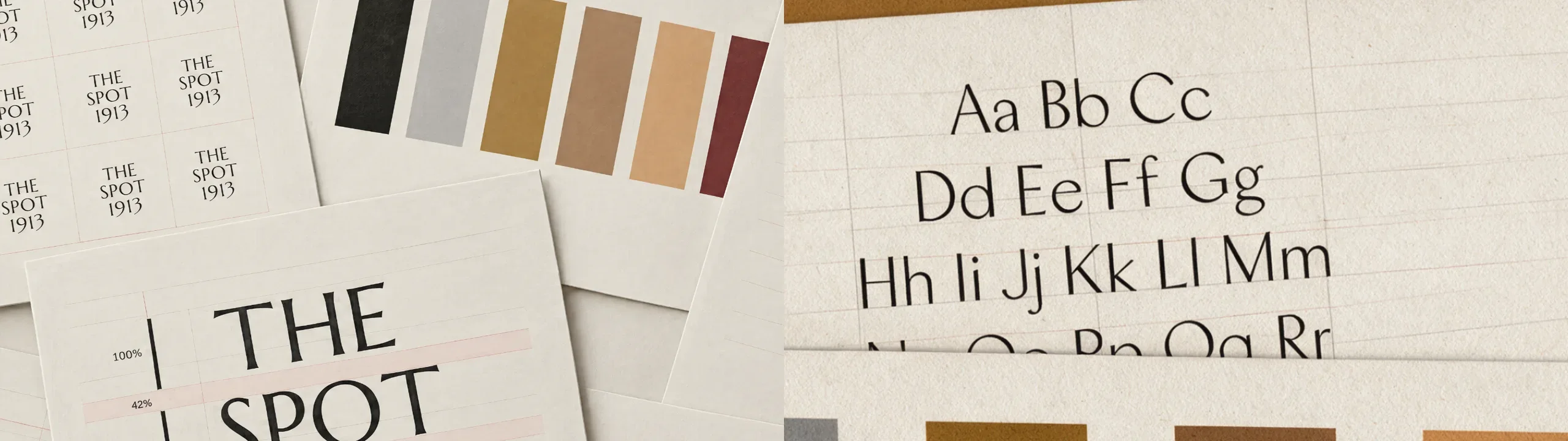 The Spot print, palette and typeface