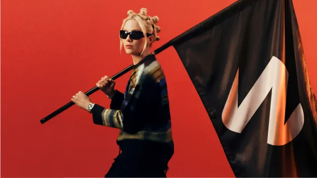Girl with a WLF flag