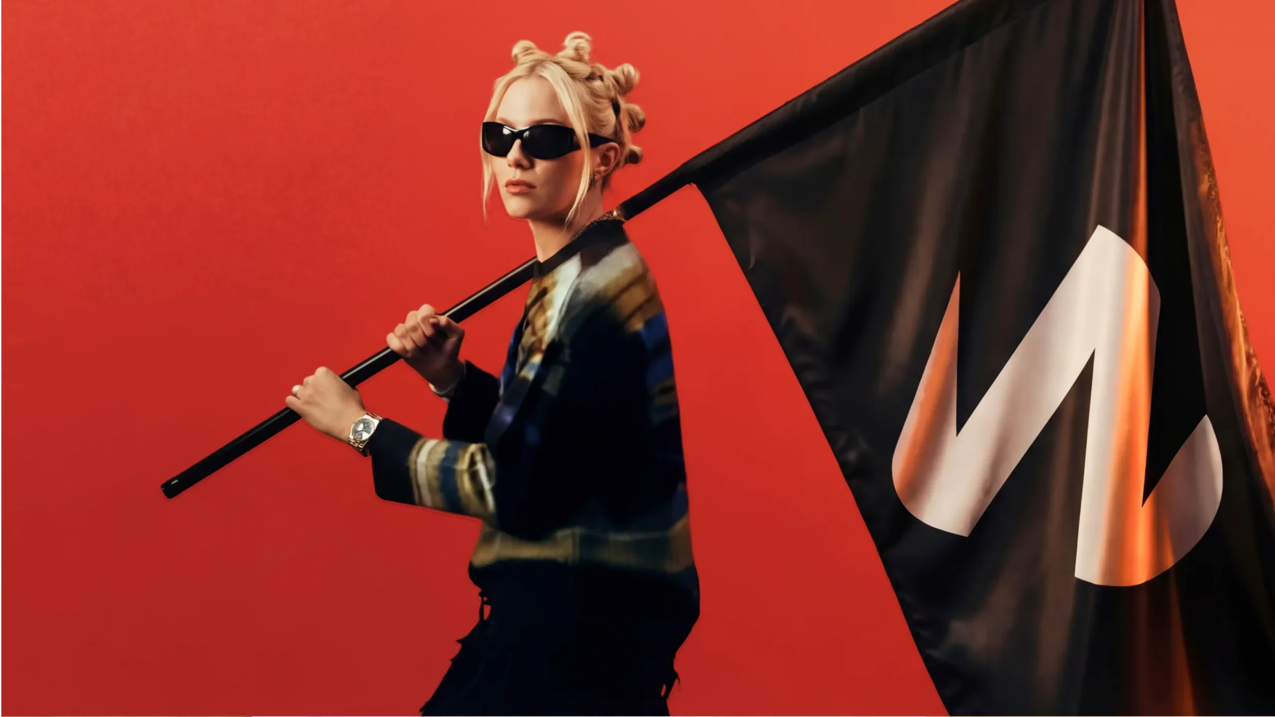 Girl with a WLF flag